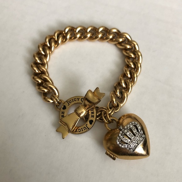Y2K Juicy Couture Gold Heart Locket Bracelet - Picture 15 of 17
